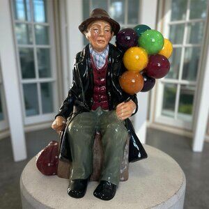 Exquisite ROYAL DOULTON Porcelain THE BALLOON MAN Figurine HN1954 - Excellent